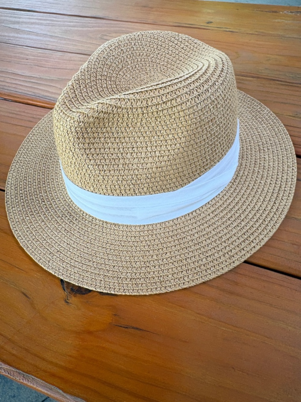 Summer & Rose Straw Hat Natural with White Band